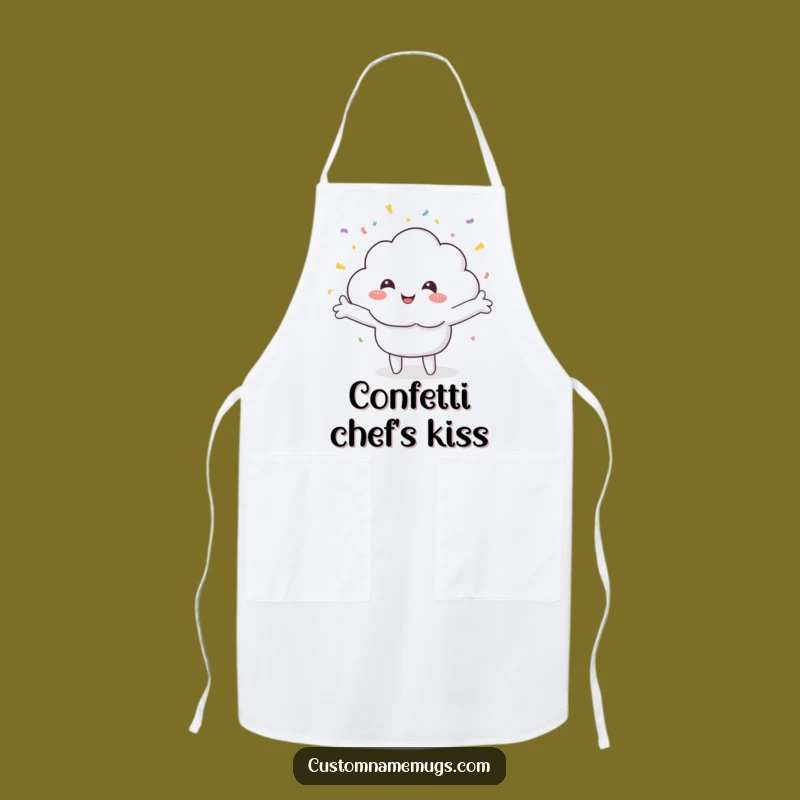 Funny Cloud Confetti Apron: Joyful Cooking Celebration - Hilarious Gift!