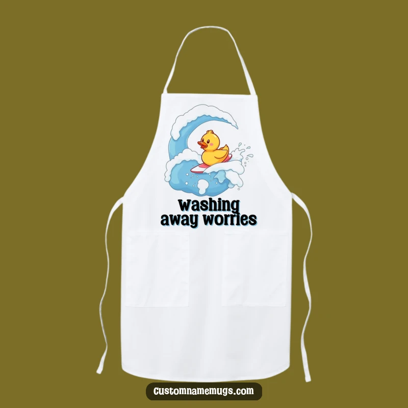 Funny Rubber Ducky Surfer Apron: Brave Character Kitchen Wear for Clean Fun