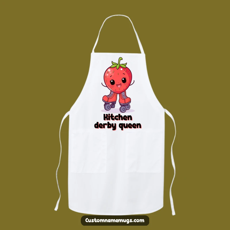 Funny Strawberry Roller Skate Apron: Cook with Cheerful Berry Style
