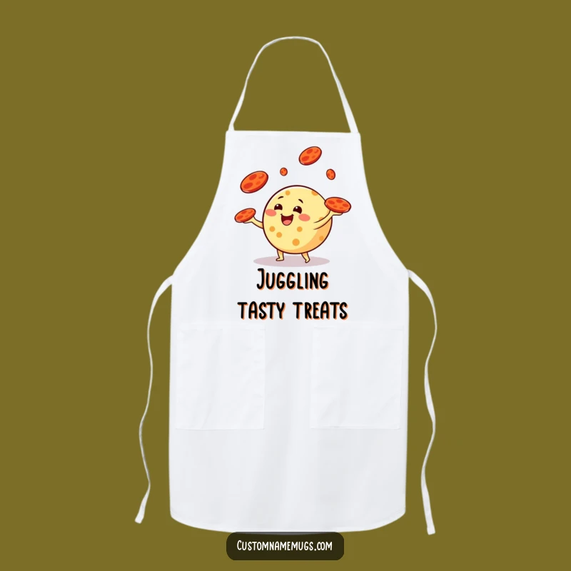 Funny Cheese Juggling Apron: Hilarious Pepperoni Toss Kitchenwear Gift