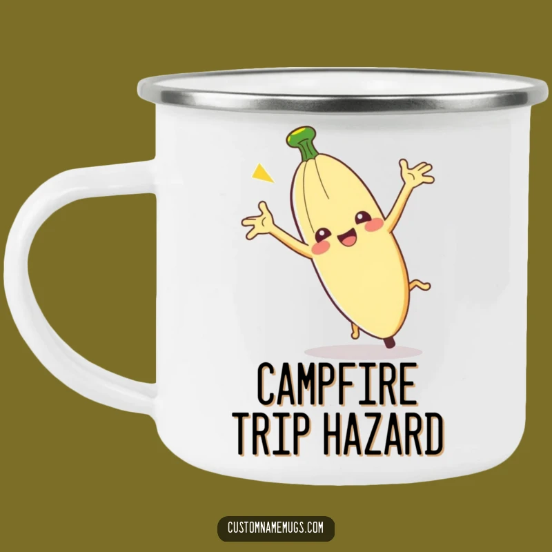 Funny Clumsy Banana Peel Camping Mug: Hilarious Gift for Outdoor Comedy Fans