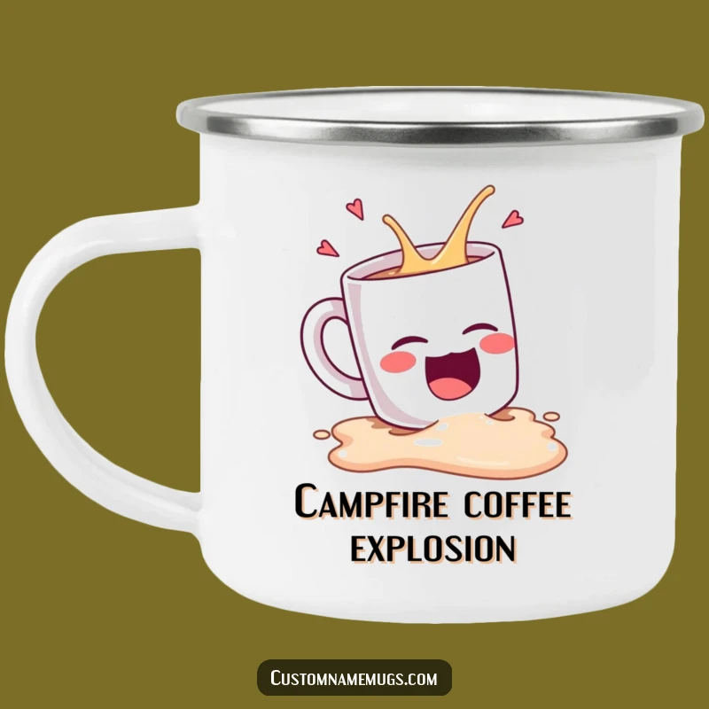 Funny Coffee Spill Laughing Camping Mug: Hilarious Outdoor Coffee Companion