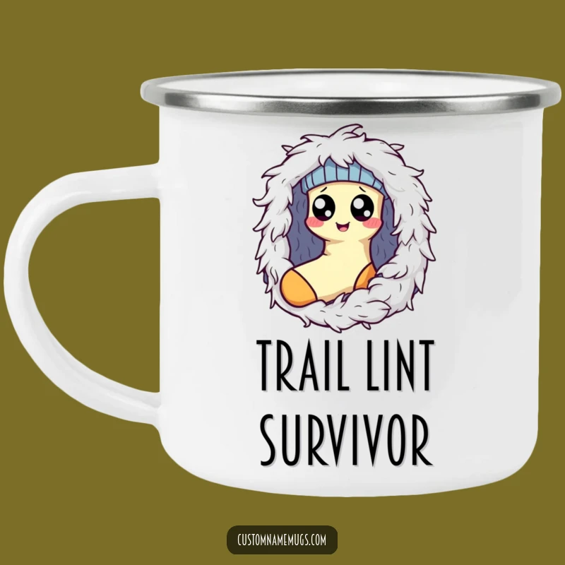 Funny Kawaii Sock Lint Monster Camping Mug: Hilarious Outdoor Adventure Gift