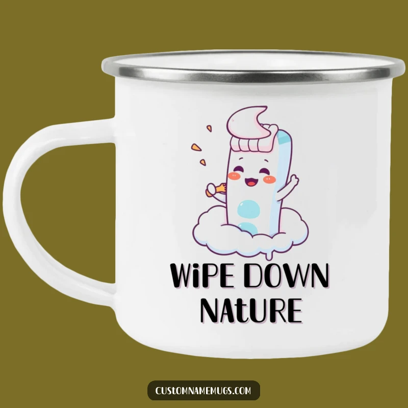 Funny Kawaii Toothbrush Cloud Camping Mug: Hilarious Outdoor Task Gift