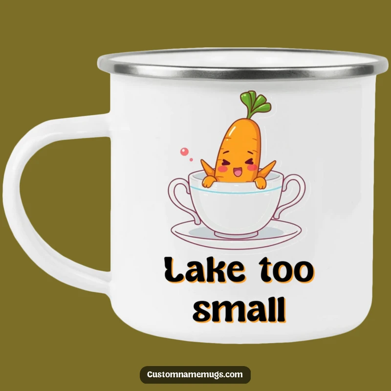 Funny Carrot Teacup Swim Enamel Mug - Hilarious Outdoor Companion Gift!