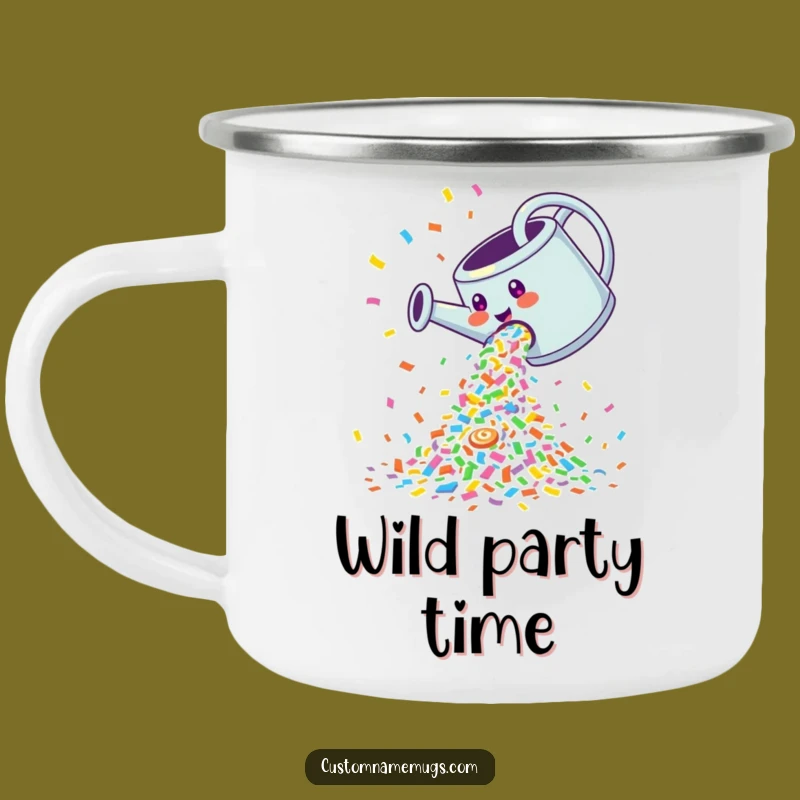 Funny Confetti Watering Can Camping Mug: Sip Your Celebration Outdoors