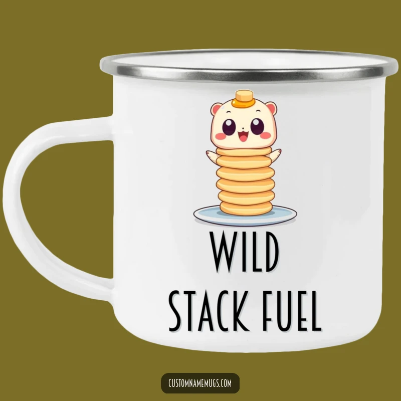 Funny Pancake Creature Camping Mug - Googly Eyed Breakfast Companion