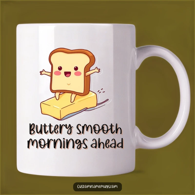 Funny Toast Surf Butter Mug: A Cheerful Breakfast Character Gift for Cartoon Lovers