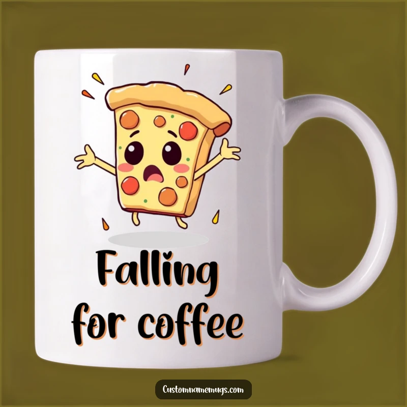Funny Falling Pizza Mug: Hilarious Action, Perfect Foodie Gift