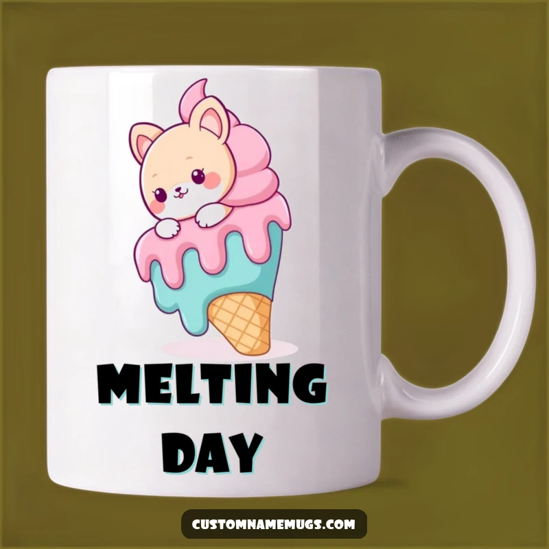 Funny Animal Ice Cream Slip Mug - Hilarious Character Meltdown Gift