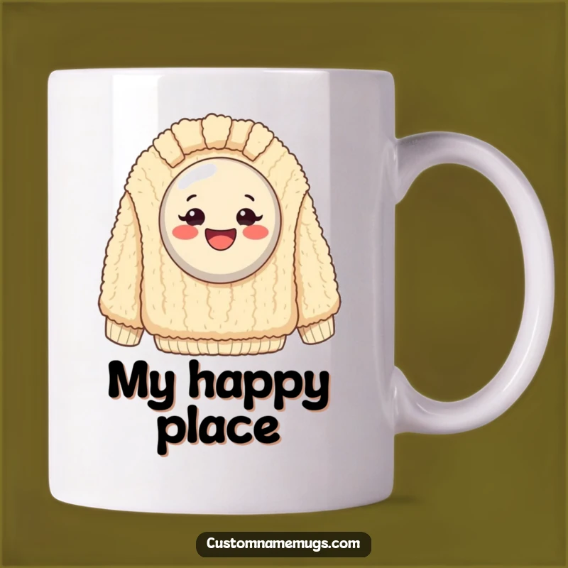 Funny Happy Button Sweater Mug: The Ultimate Cozy Humor Gift for Button Lovers