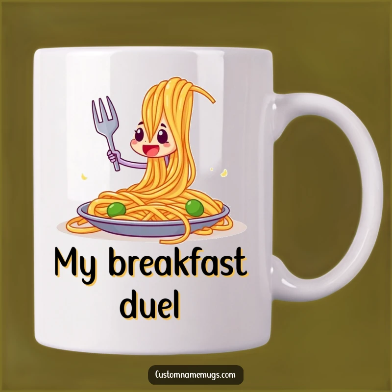 Funny Fork vs Spaghetti Mug: A Hilarious Food Fight Gift for Kitchen Heroes