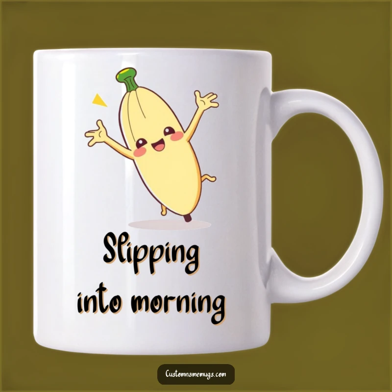 Funny Clumsy Banana Peel Mug: Hilarious Gift for Slapstick Fans & Fruit Lovers