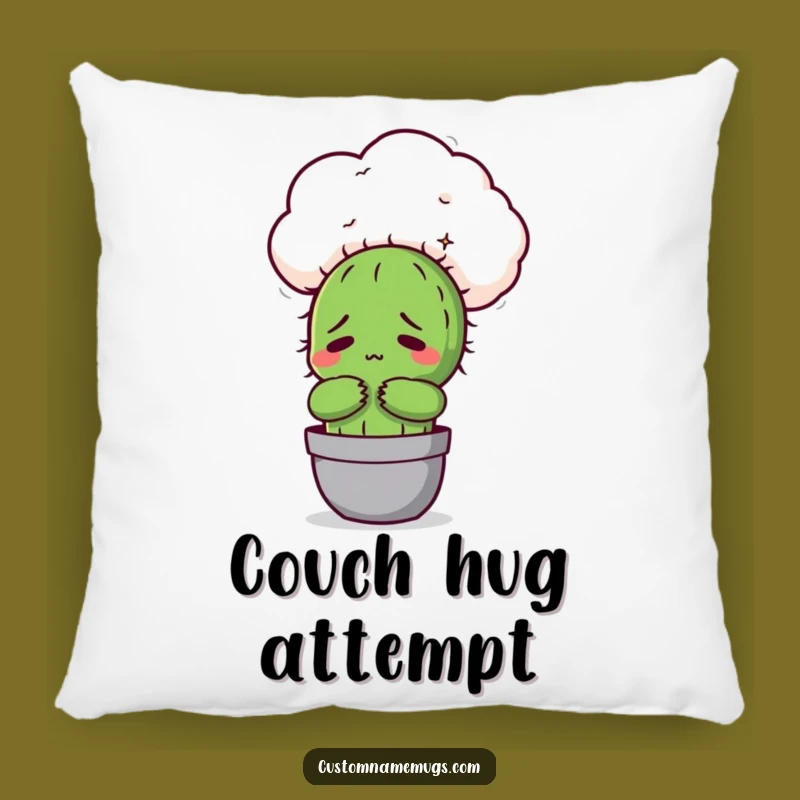 Funny Awkward Cactus Cloud Hug Pillow: Comfy & Hilarious Decor Piece