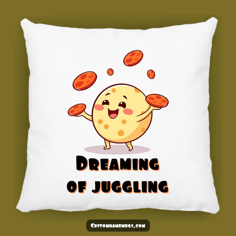 Funny Cheese Juggling Pillow: Comfy & Whimsical Pepperoni Accent Pillow Gift