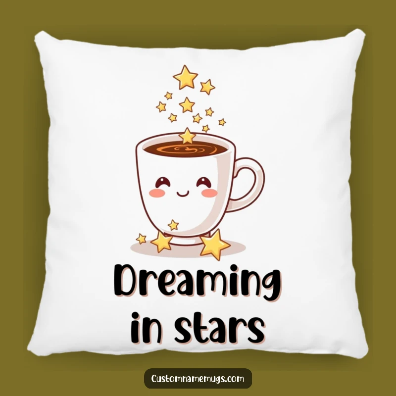 Funny Coffee Cup Stars Pillow: Cozy and Magical Accent for Dreamy Spaces