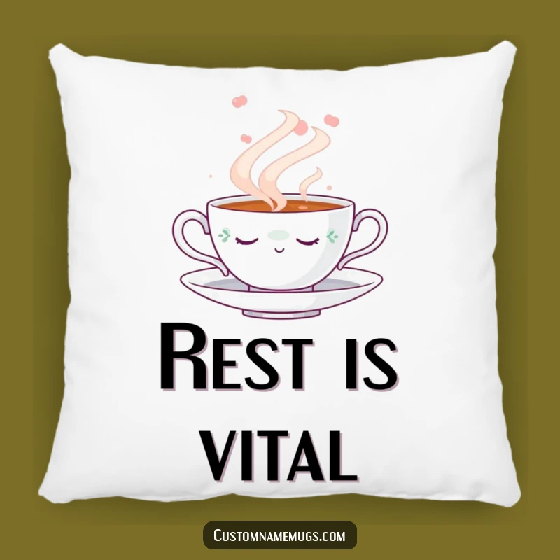 Funny Napping Teacup Pillow: Cozy Steam Dream Cushion, Soft Gift
