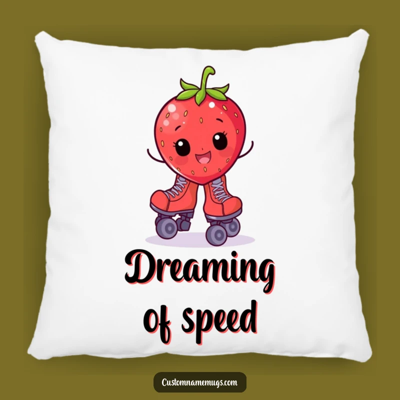 Funny Strawberry Roller Skate Pillow: Snuggle Up with Comical Berry Comfort