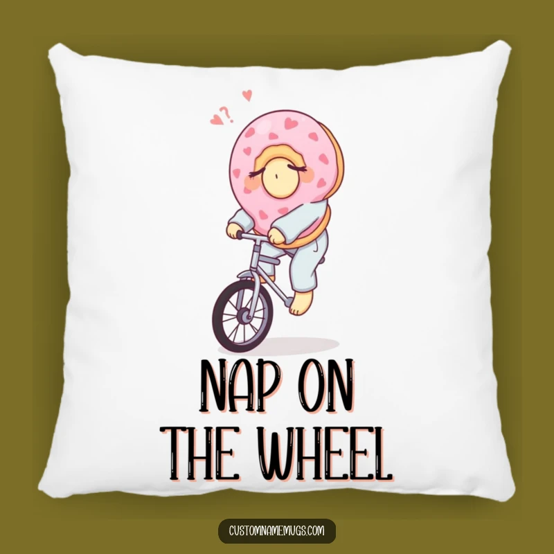 Funny Donut Comfort Pillow: Snuggle Up with a Sleepy Rider