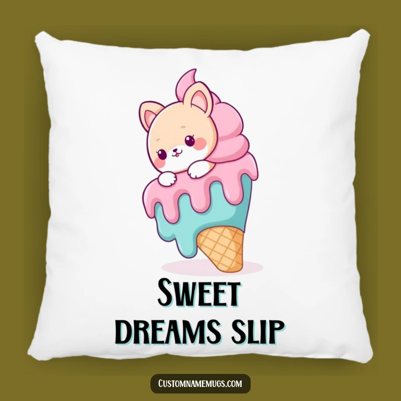 Funny Ice Cream Slip Pillow - Cozy Cute Animal Character Comfort