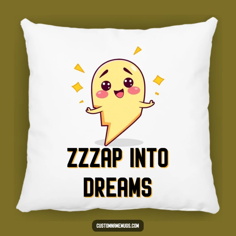 Funny Clumsy Lightning Bolt Zapping Himself Pillow - Cozy Comedic Comfort!