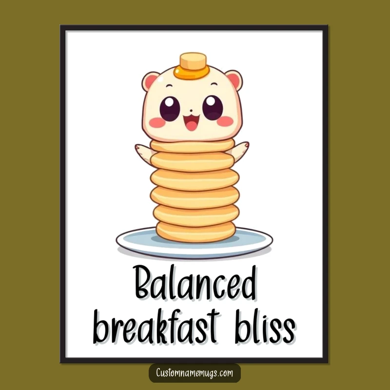 Funny Pancake Creature Digital Art - Googly Eyed Breakfast Wall Decor