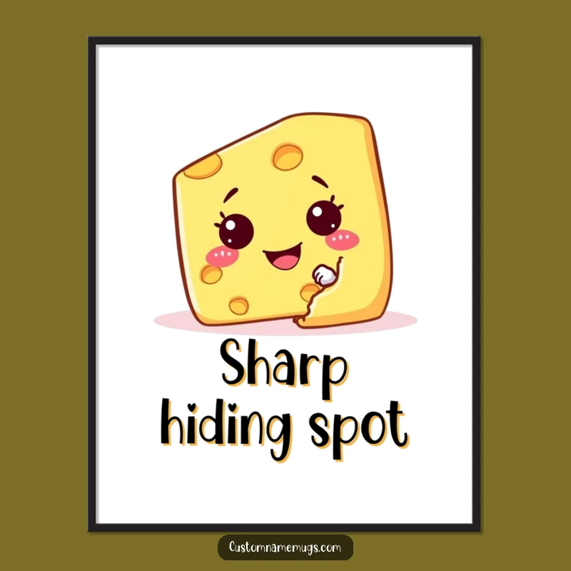 Funny Cheese Wedge Digital Print: Instantly Add Whimsy to Your Walls
