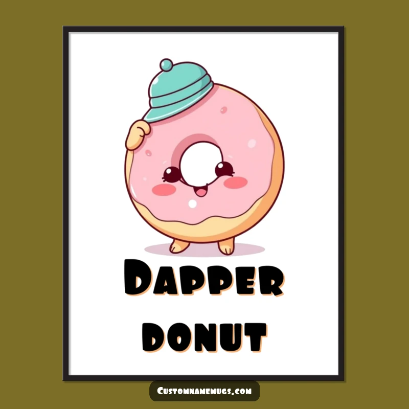 Funny Donut Hat Digital Art Print: Instant Sweet Fun, Perfect Quirky Gift Download