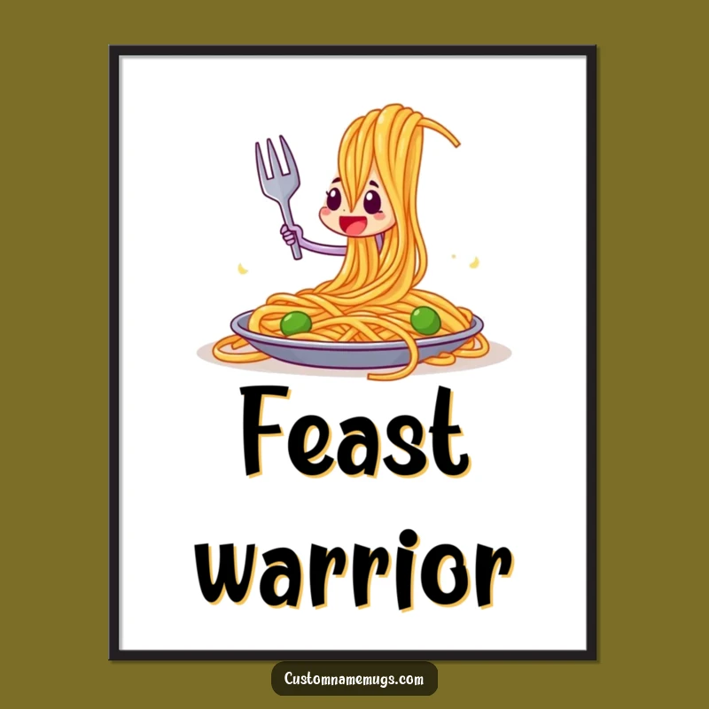 Funny Fork vs Spaghetti Digital Print: Bring Epic Kitchen Comedy to Your Walls Instantly