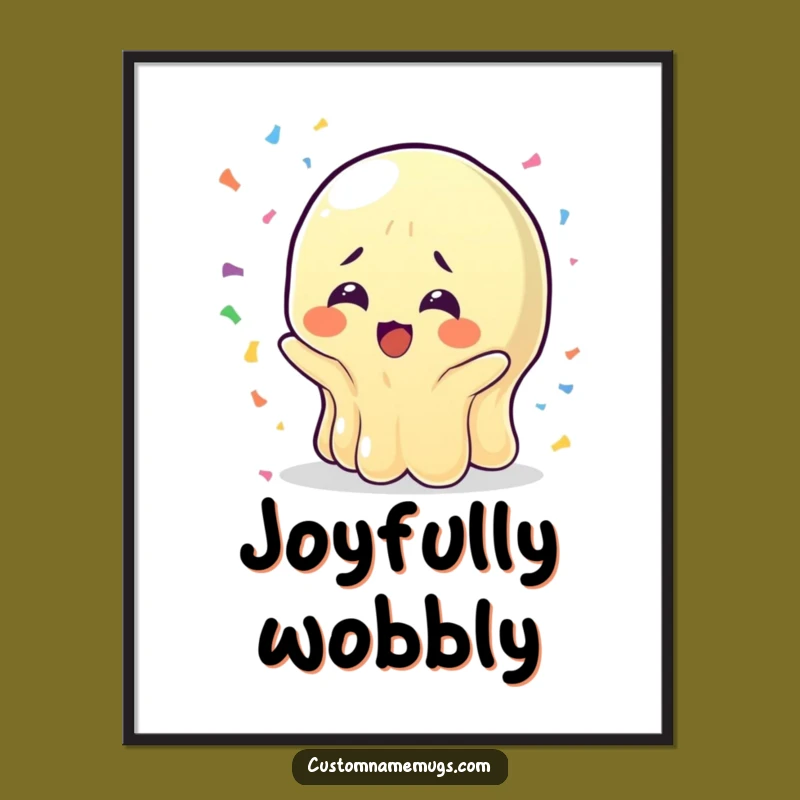 Funny Wobbly Jelly Digital Art: Joyful Confetti Print, Unique Celebration Funny Gift