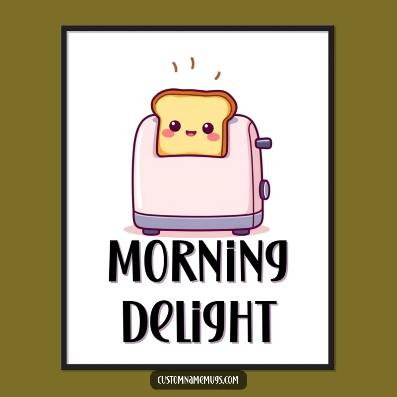 Funny Toast Surprise Digital Art: Instant Whimsical Breakfast Decor