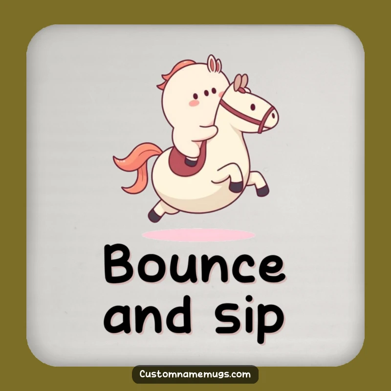 Funny Bouncy Blob Horse Coaster - Playful Protection for Surfaces