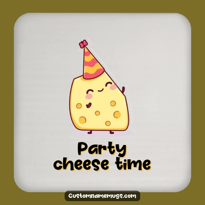 Funny Cheese Hat Drink Coaster: Protect Surfaces with Cheesy Party Flair