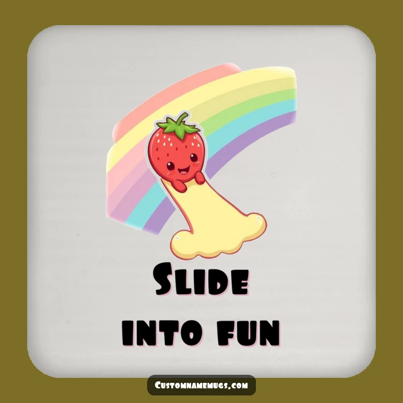 Funny Strawberry Rainbow Coasters: Protect Surfaces with Hilarious Fruit Art
