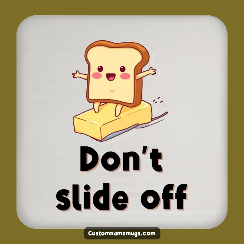 Funny Toast Surf Butter Coaster: Protect Surfaces with Breakfast Character Charm