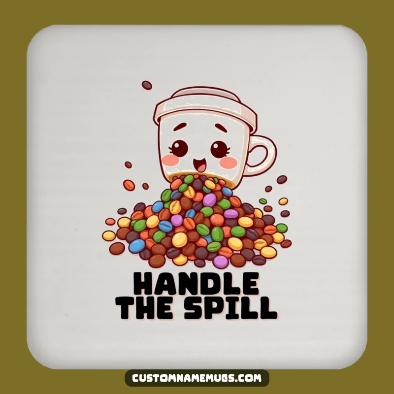 Funny Coffee Bean Spill Coaster: Protect Surfaces with Character Charm