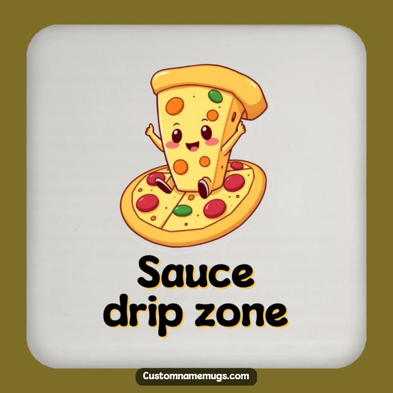 Funny Cheese Pizza Coaster Set: Protect Surfaces with Hilarious Foodie Art, Perfect Gift