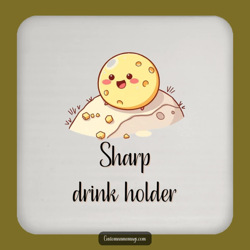 Funny Rolling Cheese Drink Coaster: Protect Surfaces with This Cheesy Character's Quirky Charm