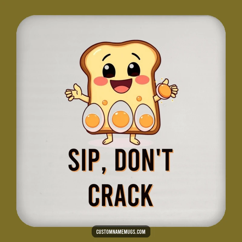 Funny Toast Juggling Coaster: Breakfast Drink Protector - Hilarious Gift!