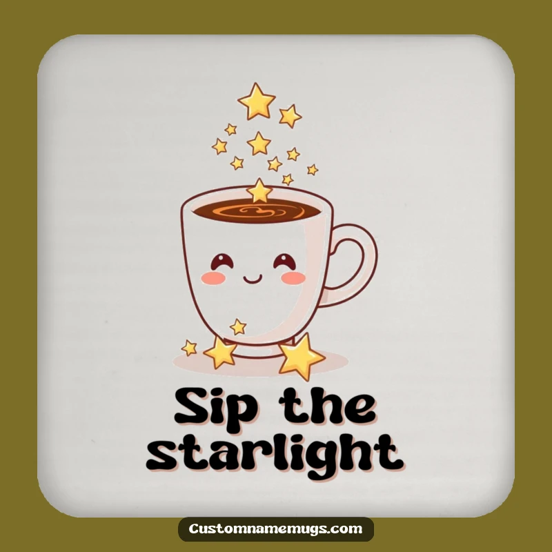 Funny Coffee Cup Stars Coaster: Magical Protection for Surfaces, with a Celestial Flair