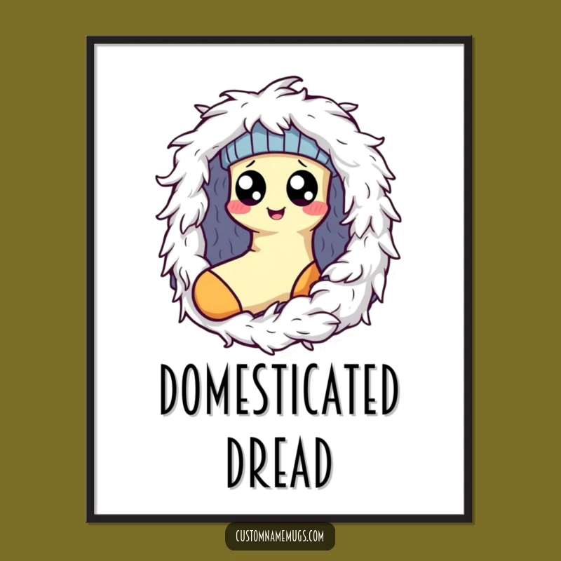 Funny Kawaii Sock Lint Monster Poster: Hilarious Laundry Room Wall Art Gift