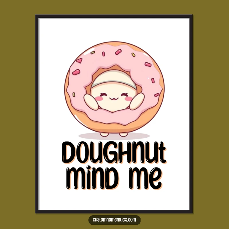 Funny Donut Hat Blob Poster - Whimsical Wall Art for Sweet & Silly Vibes