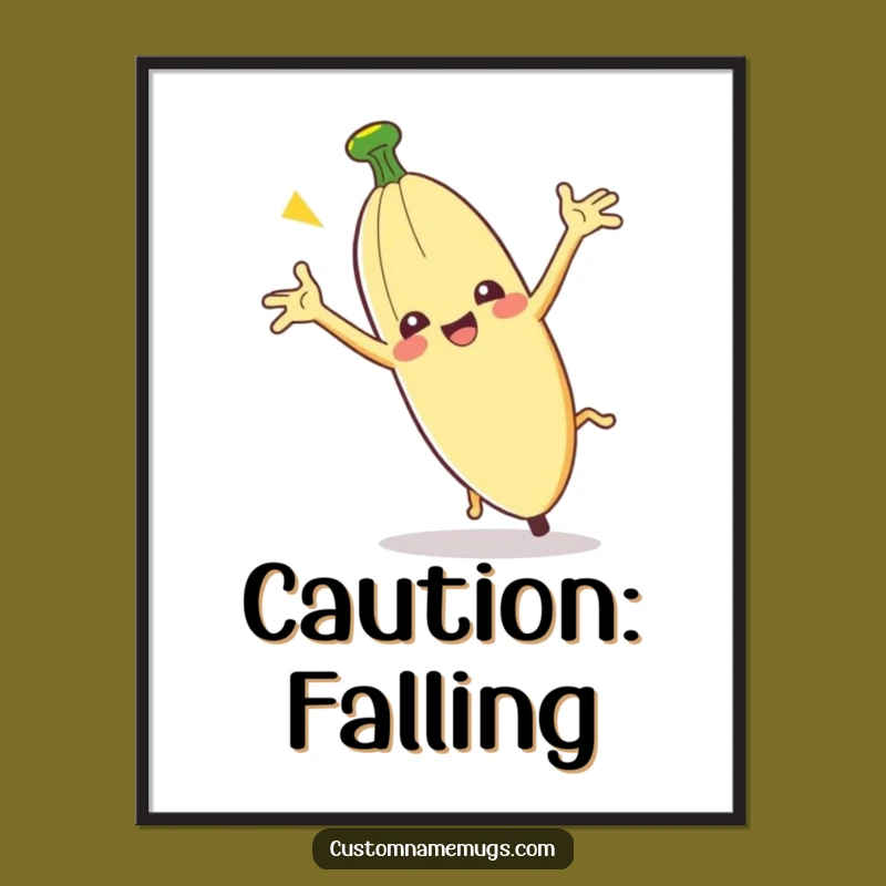Funny Clumsy Banana Peel Poster: Hilarious Art for Comedy Lovers' Walls