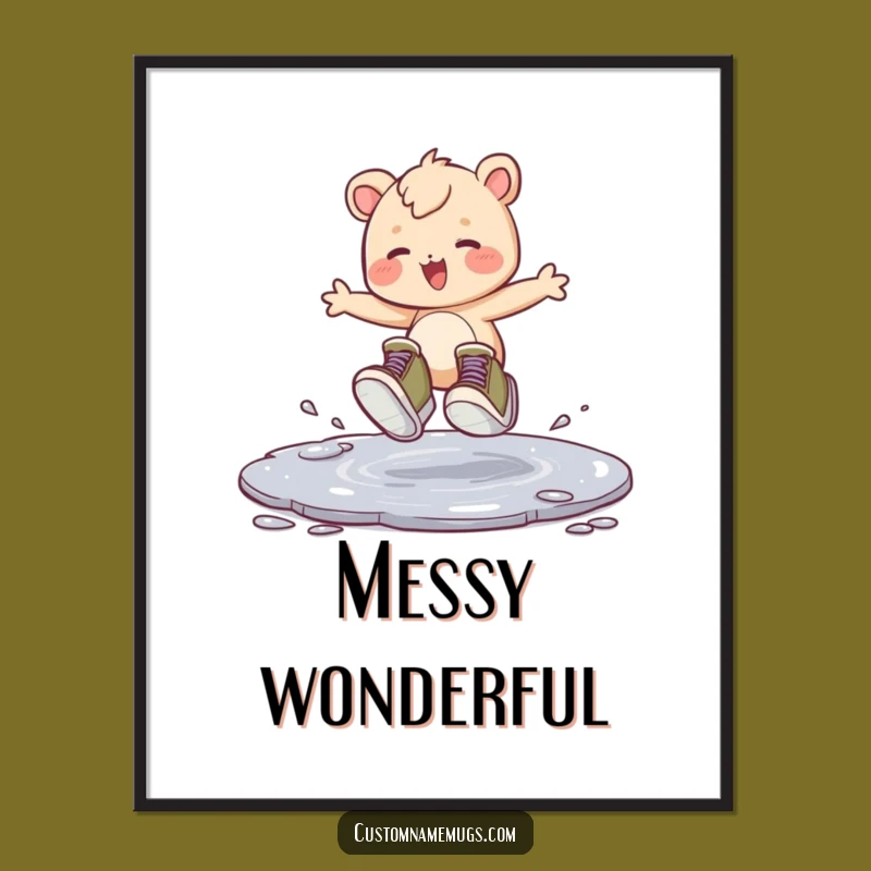 Funny Puddle Hopper Poster - Whimsical Wall Art for Joyful Decor