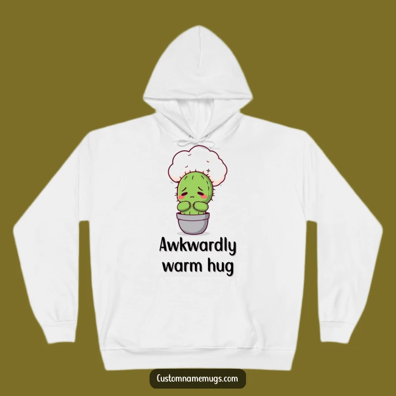 Funny Awkward Cactus Cloud Hug Hoodie: Cozy & Hilarious Introvert Sweatshirt