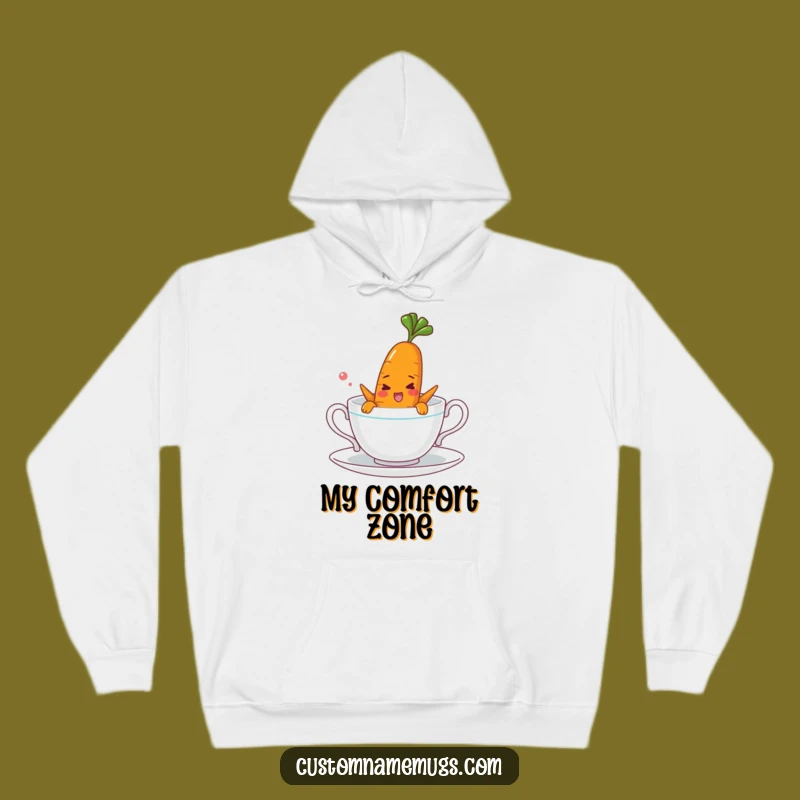 Funny Carrot Teacup Swim Hoodie - Cozy & Comical Comfort for Citrus Lovers Gift!