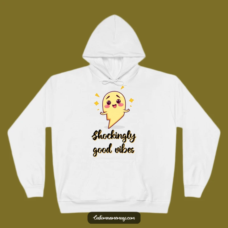 Funny Clumsy Lightning Bolt Zapping Himself Hoodie - Cozy Shocking Apparel!