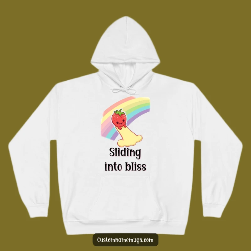 Funny Strawberry Rainbow Hoodie: Cozy & Whimsical Fruit Slide Sweatshirt Gift