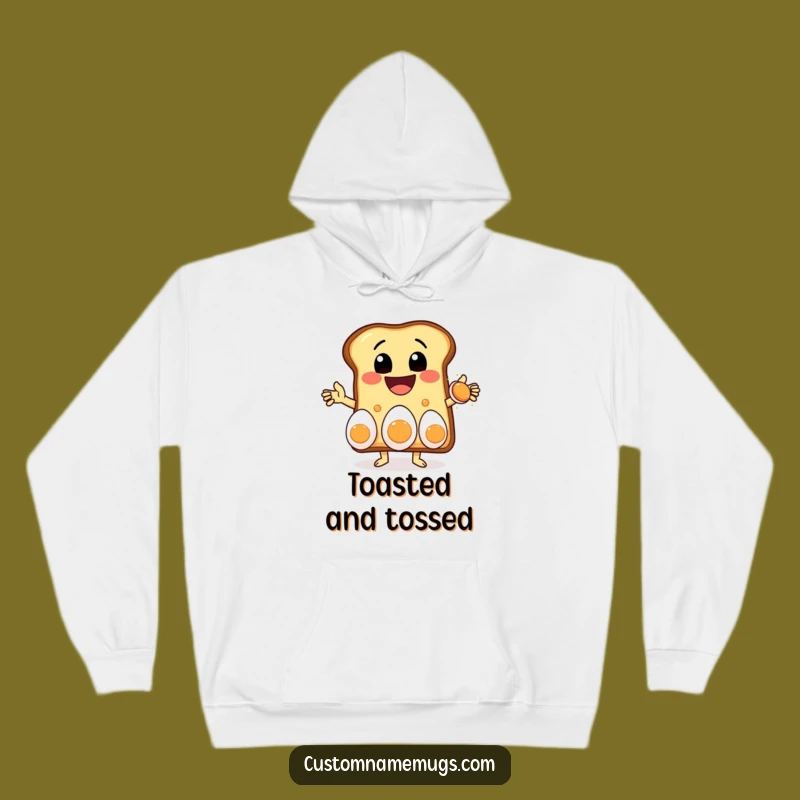 Funny Toast Juggling Hoodie: Cozy Breakfast Fun - Hilarious Gift!