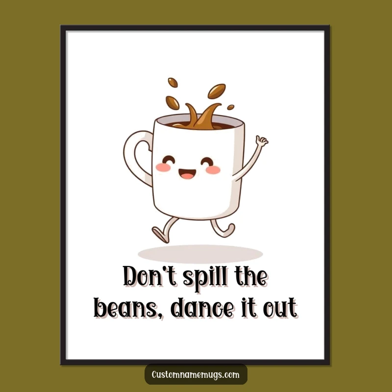 Funny Dancing Mug Art - Free Printable Quirky Decor for Coffee Lovers!